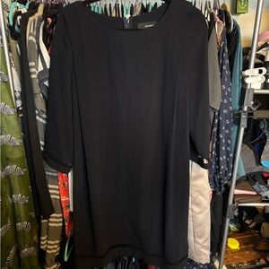 The Kooples Black Midi Crepe Shift Dress